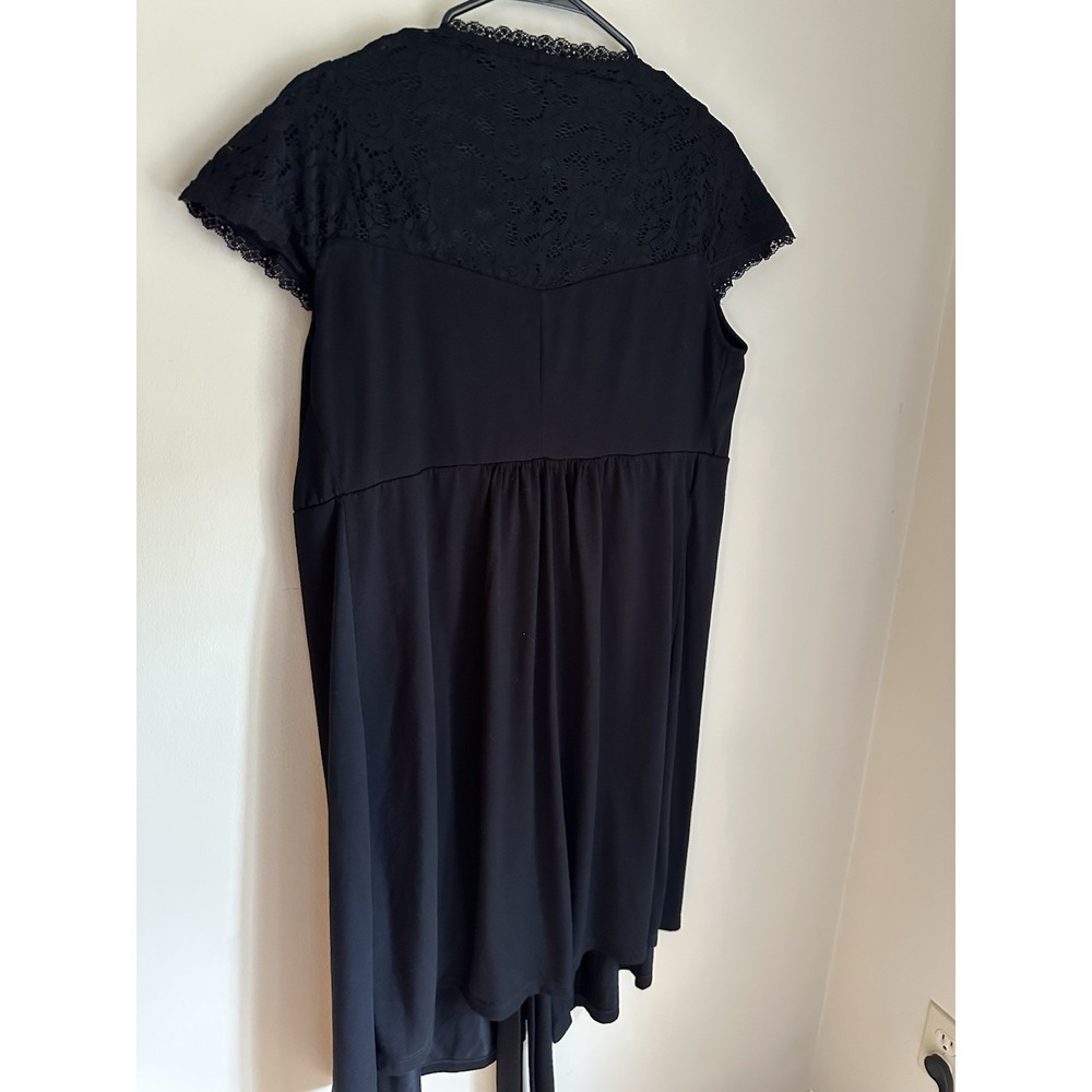 Pip & Vine by Rosie Pope Maternity Dress Black Lace Cap Sleeve Tie Front Large - Picture 7 of 11